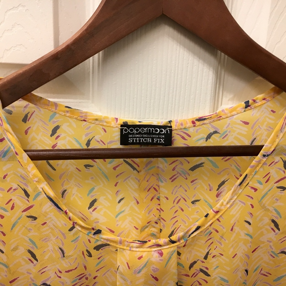 Papermoon Patterned Yellow Top - Picture 2 of 3